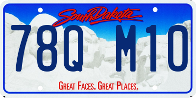 SD license plate 78QM10