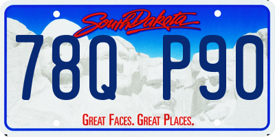 SD license plate 78QP90