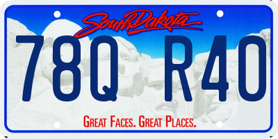SD license plate 78QR40