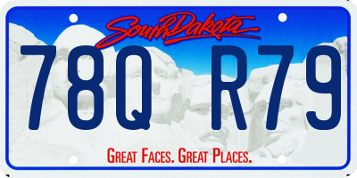 SD license plate 78QR79