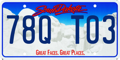 SD license plate 78QT03