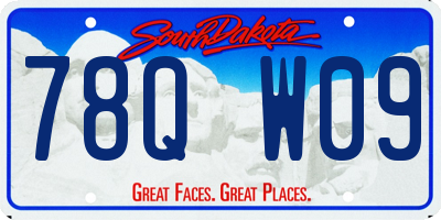 SD license plate 78QW09