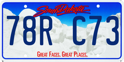 SD license plate 78RC73