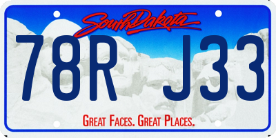 SD license plate 78RJ33