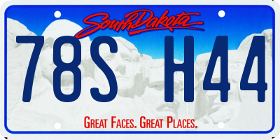 SD license plate 78SH44
