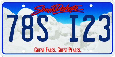SD license plate 78SI23