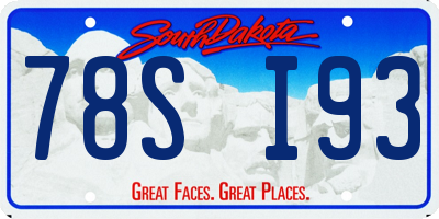 SD license plate 78SI93