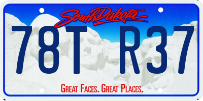 SD license plate 78TR37