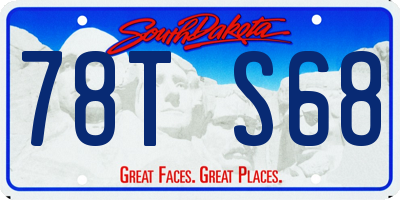 SD license plate 78TS68