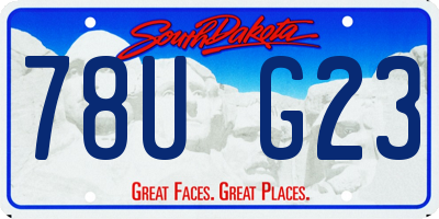 SD license plate 78UG23