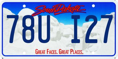 SD license plate 78UI27