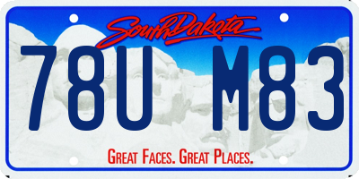 SD license plate 78UM83