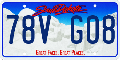 SD license plate 78VG08