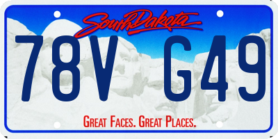 SD license plate 78VG49