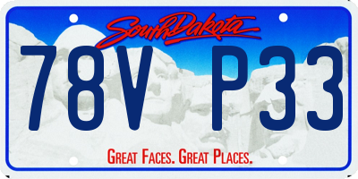 SD license plate 78VP33
