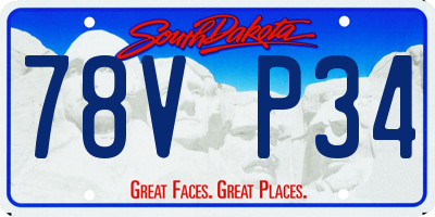 SD license plate 78VP34