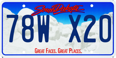SD license plate 78WX20
