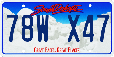 SD license plate 78WX47
