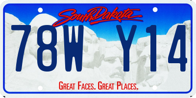 SD license plate 78WY14