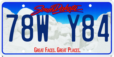 SD license plate 78WY84