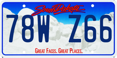 SD license plate 78WZ66