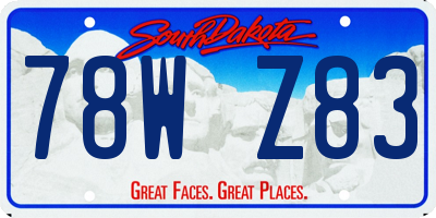SD license plate 78WZ83