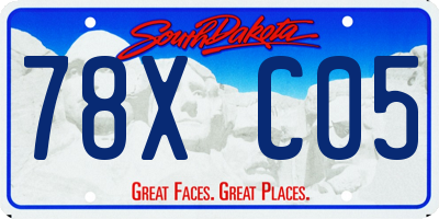 SD license plate 78XC05
