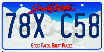 SD license plate 78XC58