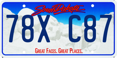 SD license plate 78XC87