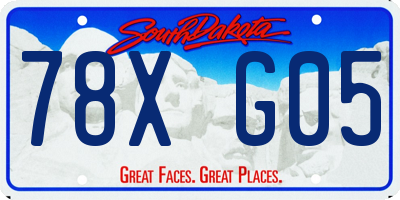 SD license plate 78XG05