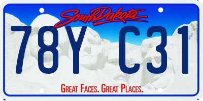 SD license plate 78YC31