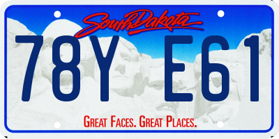 SD license plate 78YE61