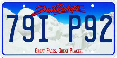 SD license plate 79IP92