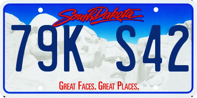 SD license plate 79KS42