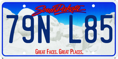 SD license plate 79NL85
