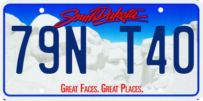 SD license plate 79NT40