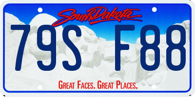 SD license plate 79SF88