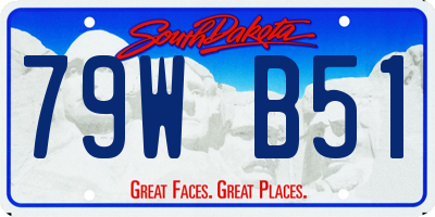SD license plate 79WB51