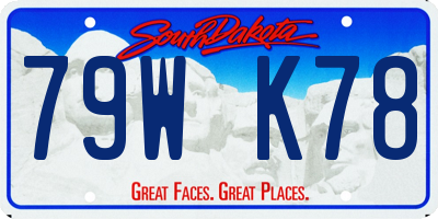 SD license plate 79WK78
