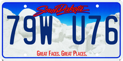 SD license plate 79WU76
