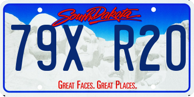 SD license plate 79XR20