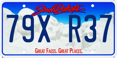 SD license plate 79XR37