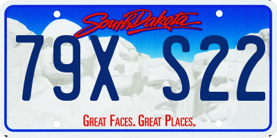 SD license plate 79XS22