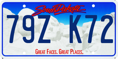 SD license plate 79ZK72
