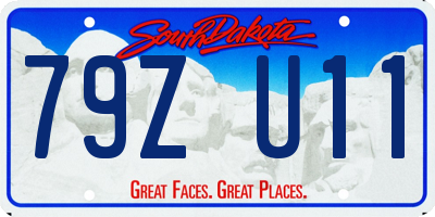 SD license plate 79ZU11