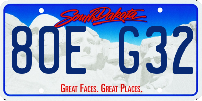 SD license plate 80EG32