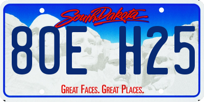 SD license plate 80EH25