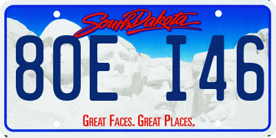 SD license plate 80EI46