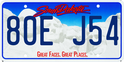SD license plate 80EJ54