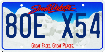SD license plate 80EX54